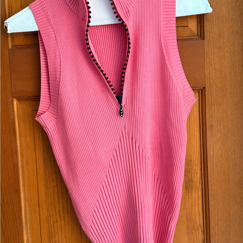 Cache Pink Sleeveless Ribbed Top - Picture 3 of 6